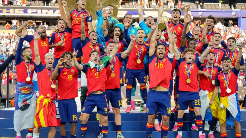Spain players celebration